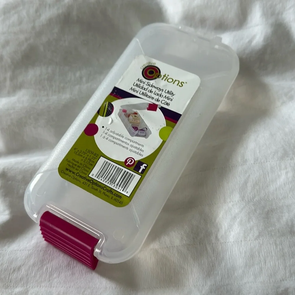Clear Storage Box with Pink Clip